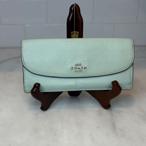 Coach Wallet Leather Cross Grain Slim Full Sized Multi compartment Wallet - Picture 1 of 16